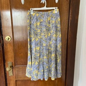Boutique Palm Print Midi/Maxi Skirt